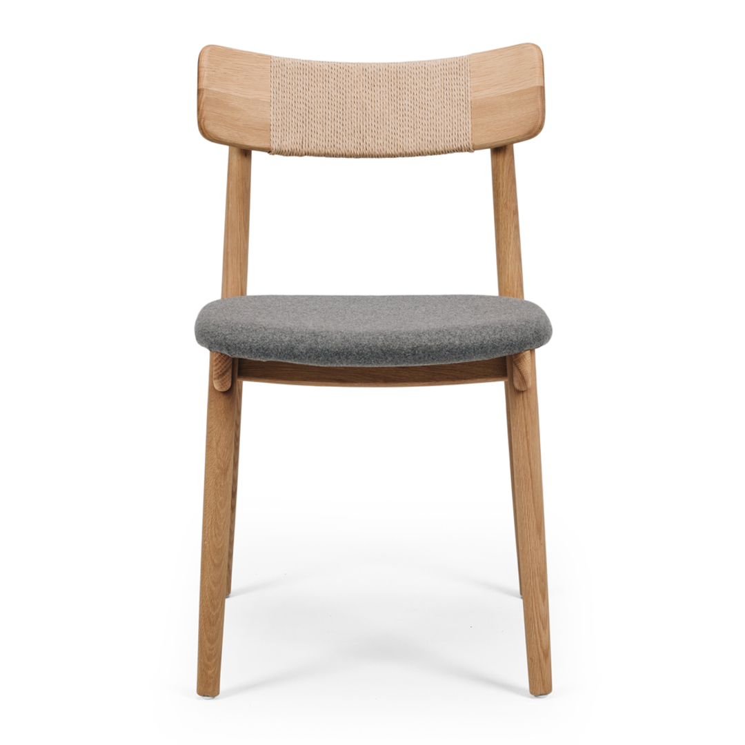Niles Dining Chair Natural Oak Fabric image 1